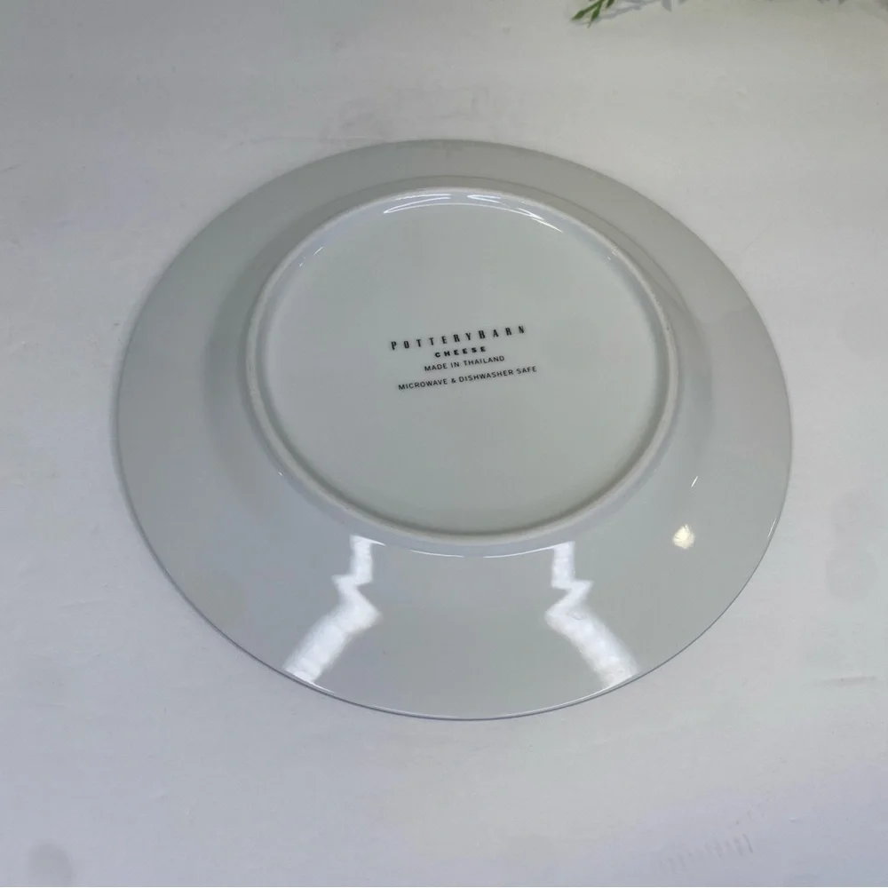 POTTERY BARN Cheese Plate BRIE Black Rim 7 3/4